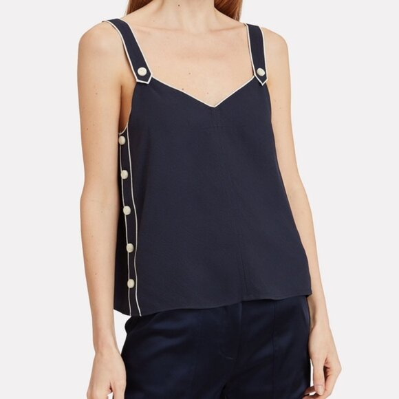 Rag & Bone Tops | Rag And Bone Tia Navy Tank Summer White Buttons - Size S - Picture 1 of 10